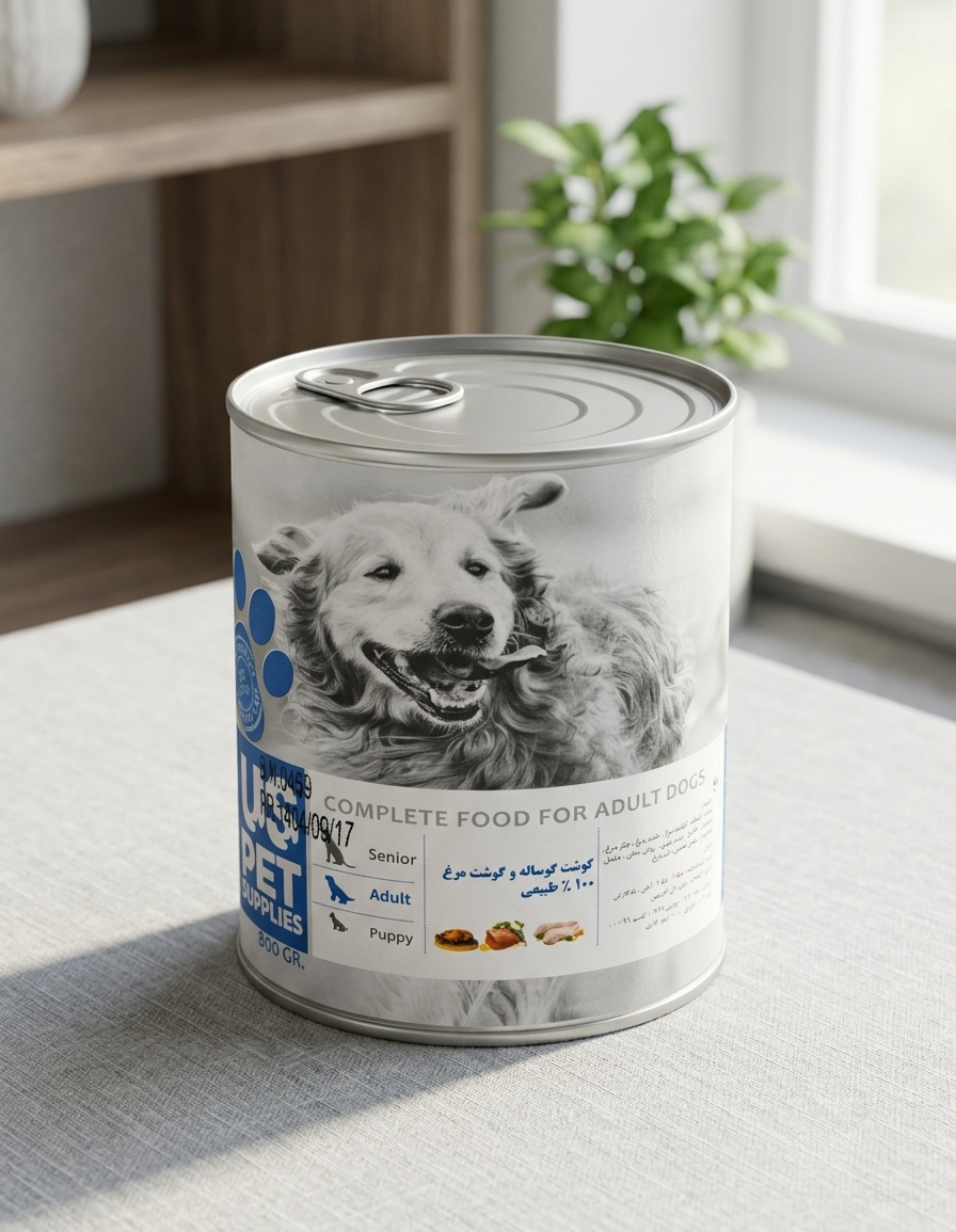 کنسرو سگ یو اس پت گوشت گوساله و مرغ 800 گرم (US Pet Beef & Chicken 800g) | غذای مرطوب سگ بالغ با طعم گوشت گوساله و مرغ