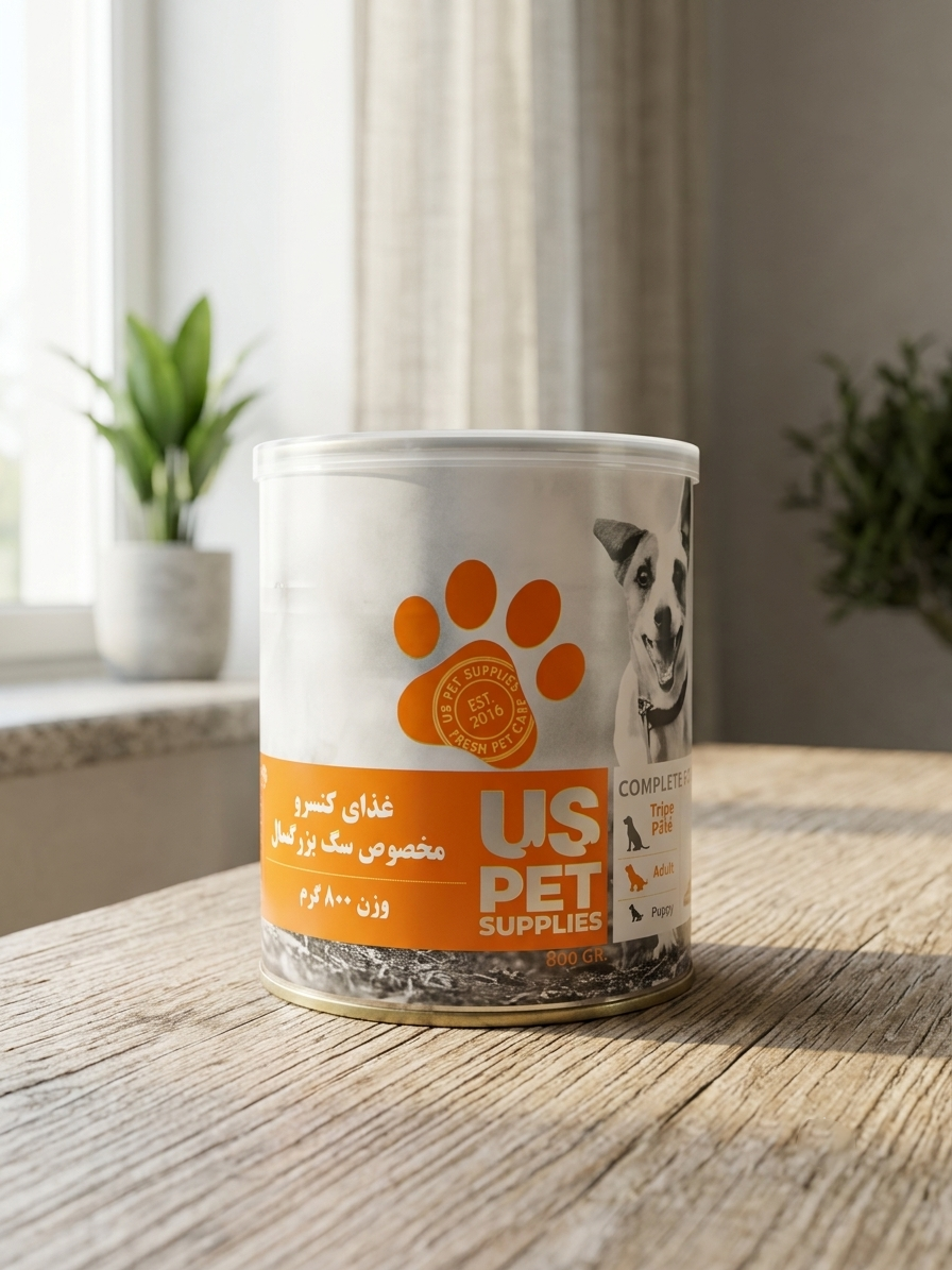 کنسرو سگ یو اس پت با طعم سیرابی 800 گرم (US Pet Tripe 800g) | غذای مرطوب سگ با طعم سیرابی مناسب سگ بالغ