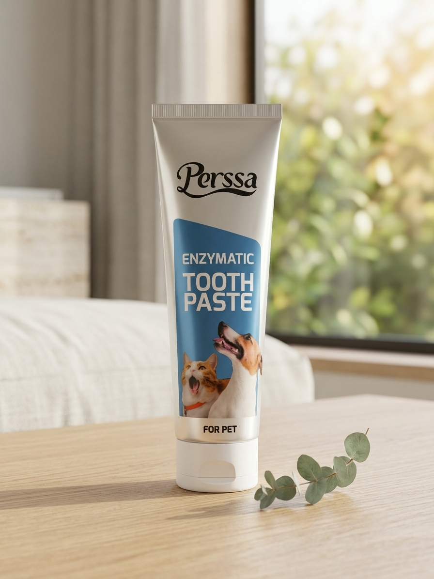 خمیر دندان آنزیمی پرسا (Perssa Tooth Paste) | خمیر دندان سگ و گربه برای کاهش پلاک، جرم و بوی بد دهان